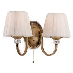Langham Switched Double Crystal Wall Light 4862AB