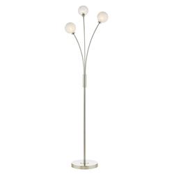 Avari 3 Light Curved Arm And Frosted Glass Floor Lamp