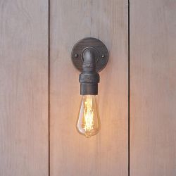 Pipe Light Pewter Effect Industrial Wall Light 78765