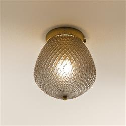 Orbiform Brass With Smoked Glass Ceiling Light 2010656047