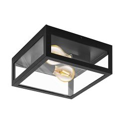 Amezola IP44 Rated Black and Clear Glass Double Bathroom Fitting 99122