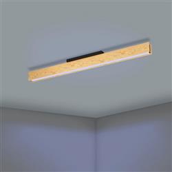 Anchorena-Z LED Black and Wood Flush Ceiling Light 900387