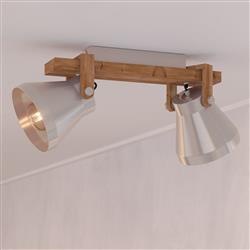Cawton Wooden Double Flush Ceiling Fitting 43949
