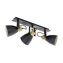Coswarth Anthracite And Wood Triple Ceiling Spotlight 99076