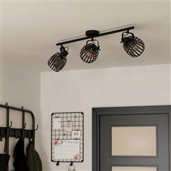 Girona Black Triple Spotlight Ceiling Fitting 900663