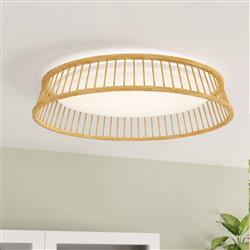 Luppineria LED Wood and White Ceiling Flush Fitting 900797