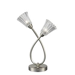 Feodora Satin Nickel Twin Light Table Lamp WP997