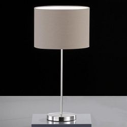 Gastard Matt Nickel Table Lamp With Cappuccino Shade FH1381