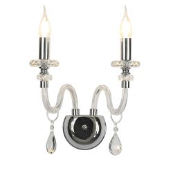 Henderson Double Glass and Chrome Wall Light LT30381