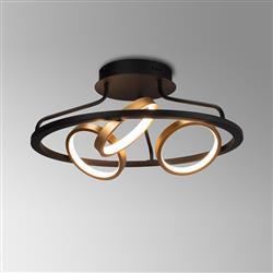 Torrance Satin Black And Gold Small LED Ceiling Fitting LT30414