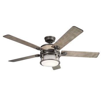 Ahrendale IP44 Rated LED Anvil Iron Outdoor or Indoor Ceiling Fan KLF-AHRENDALE-60-AVI