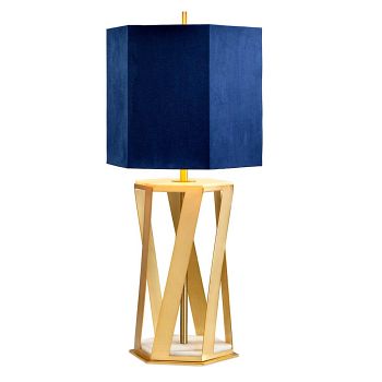 Apollo Brushed Brass And Navy Blue Table Lamp APOLLO-TL