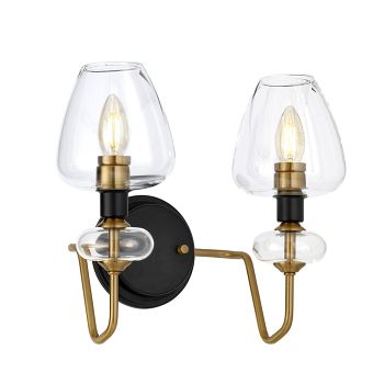 Armand Aged Brass Finish Double Wall Light DL-ARMAND2-AB