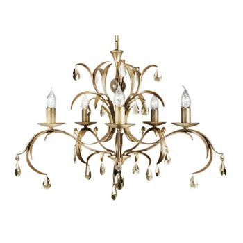 Lily Hand Painted 5 Light Chandelier LL5-ANT-BRZ