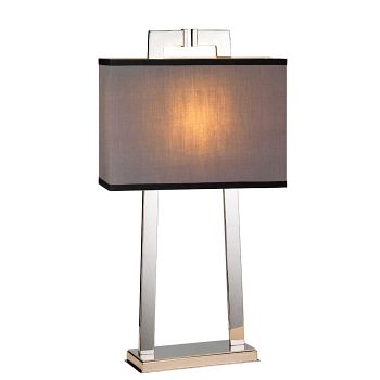 Magro Polished Nickel And Grey Table Lamp MAGRO-TL