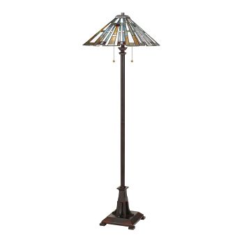Maybeck Valiant Bronze Tiffany Floor Lamp QZ-MAYBECK-FL