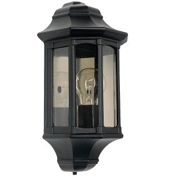 Newbury Outdoor IP44 Black Half Wall Lantern GZH-NB7