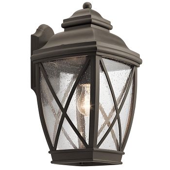 Outdoor Wall Lantern IP44 Rated Bronze Finish KL-TANGIER2-L