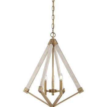 Small View Point Weathered Brass & Whitewash Wood Effect Pendant QZ-VIEW-POINT-S