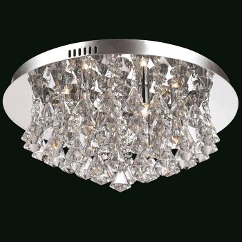 Parma 6 Light Flush Chrome & Crystal Fitting CFH011025/06/CH