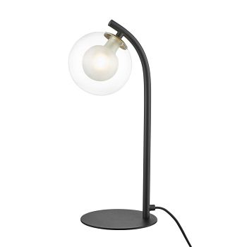 Remy Matt Black And Clear Glass Curved Table Lamp