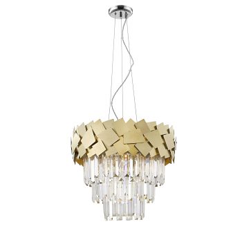 Celine Chrome And Crystal 6 Light Tiered Pendant Fitting