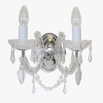 Marie Theresa Curved Ornate Crystal Double Wall Light