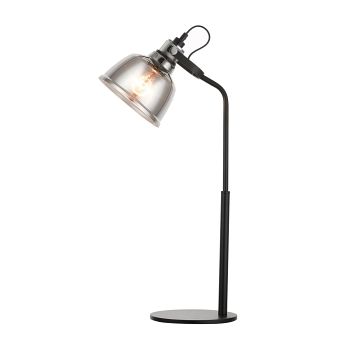 Ava Glass And Black Adjustable Industrial Table Lamp