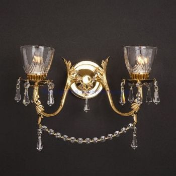 Livorno Crystal And Gold Double Wall Light STH03017/02/WB/G