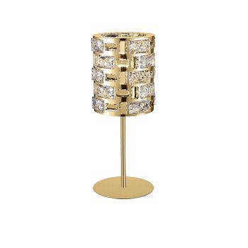 Lola Crystal Cut Out Cylinder Table Lamp