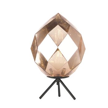 Zoe Geometric Glass And Matt Black Tripod Table Lamp