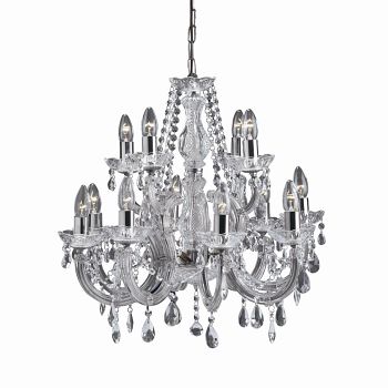 Marie Therese 12 Light Chrome and Clear Crystal Chandelier 399-12