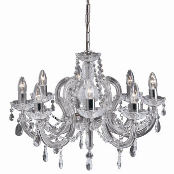 Marie Therese 8 Light Chrome and Clear Crystal Chandelier 399-8