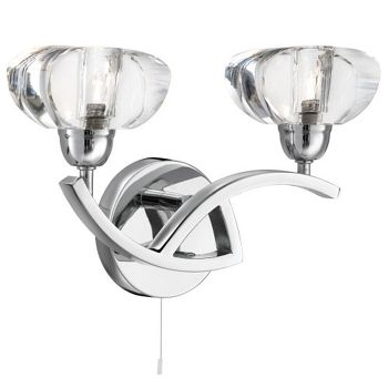 Sculptured Ice Double Wall Light 8086-2CC