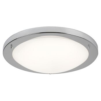 Geneva IP44 Bathroom LED Round Satin Silver Flush Ceiling Light 8703SS
