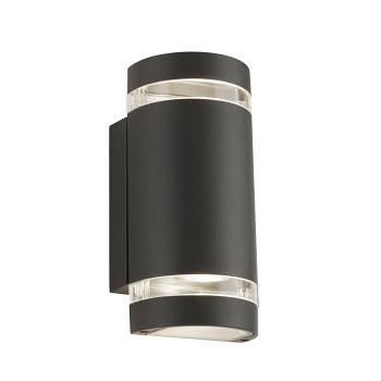 Sheffield IP44 Dark Grey Outdoor Curved Wall Light 2002-2GY-LED