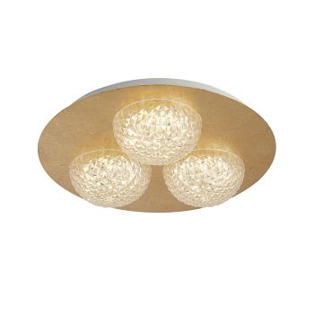 Celestia Three Light Gold Leaf LED Flush Ceiling Fitting 32511-3GO
