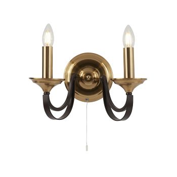 Belfry Bronze And Brown Switched Double Wall Light 1842-2BZ