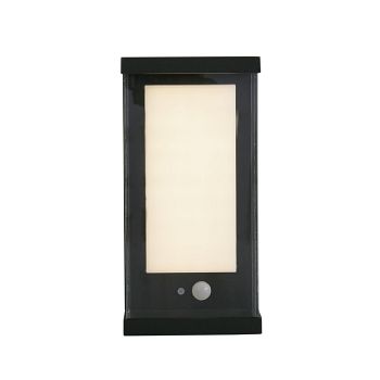Mark IP54 Black And Frosted Outdoor Infrared Solar Wall Light 67419BK