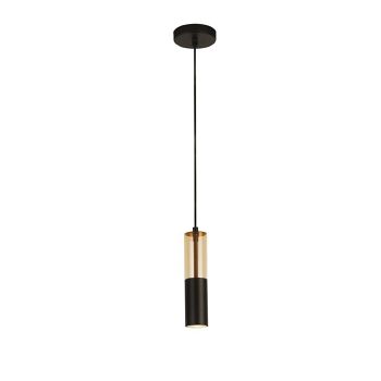 Merrygold Black and Amber Single Ceiling Pendant 82121-1BK