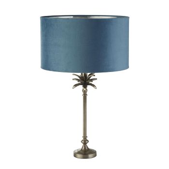 Palm Satin Nickel Table Lamps Complete
