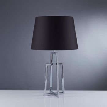 Polished Chome Table Lamp With Black Shade 1533CC-1