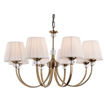 Langham 8 Arm Ceiling Fitting With Pleated Shades 4864AB