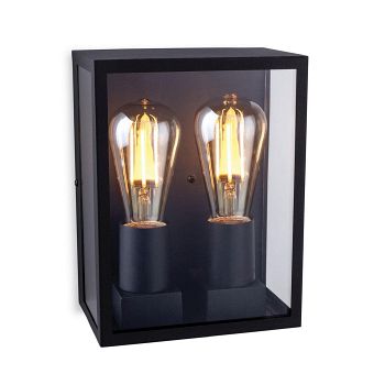Houston IP44 Rated Dual Black Outdoor Wall Light 2818BK