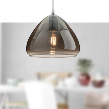 Willis Chrome Ceiling Pendant Smoked Glass 2859CH