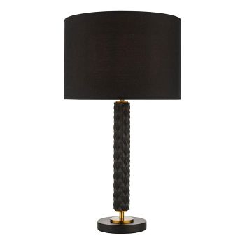 Emani Black And Aged Gold Table Lamp With Black Shade EMA4254+KEL1222