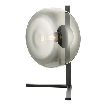 Erla Black Table Lamp With Smoked Glass Shade ERL4110