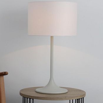Funchal Matt Grey Table Lamp With Shade FUN4239