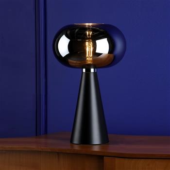 Jenson Black And Smoked Mirror Glass Shade Table Lamp JEN4222