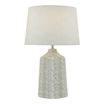 Vondra Ceramic Grey/White Table Lamp With Ivory Shade VON4239